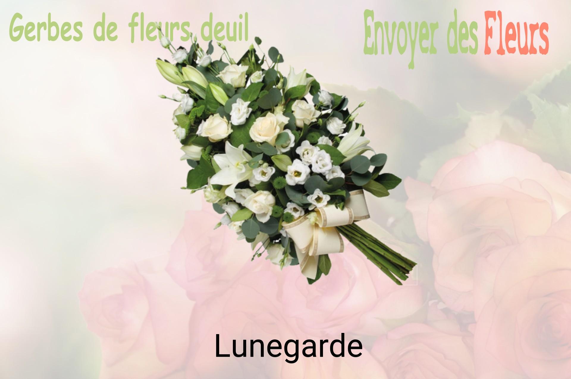 Gerbe de fleurs de deuil livrée à Lunegarde